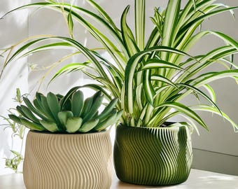 Modern Indoor Planter Decorative Plant Pot Minimalist Cache Pot 3D Printed Houseplant Planter