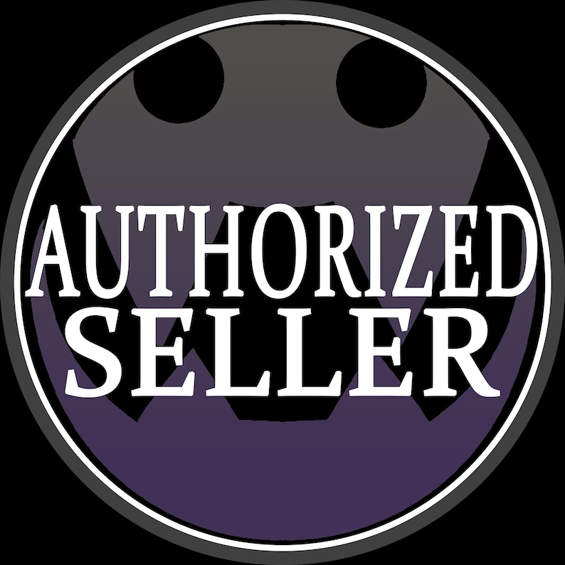 May include: A circular graphic with the words "AUTHORIZED SELLER" in white, set against a dark background. The design features a stylized face shape in shades of gray and purple, framed by a white and gray border.