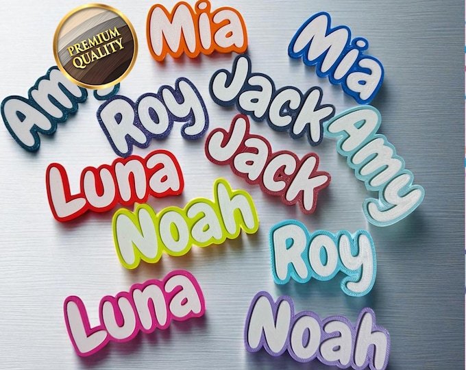 Featured listing image: Personalised Dual Colour Name Magnet 3D Printed Custom Fridge Gift