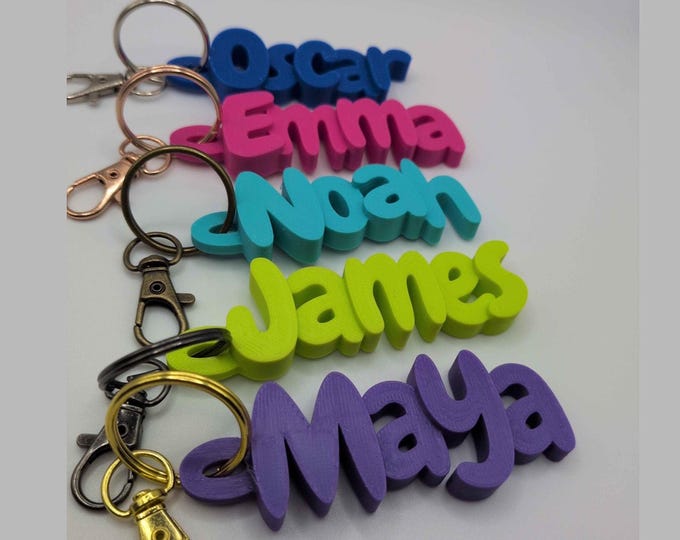 Featured listing image: Personalised Name Keychain Custom 3D Printed Initial Keyring Gift for Kids and Adults