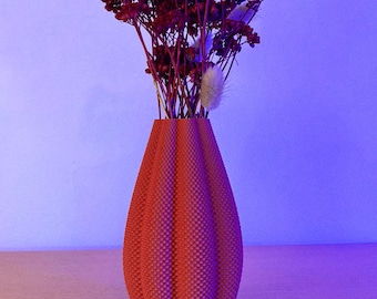 Minimalist Decorative Vase Modern Textured 3D Printed Flower Holder Contemporary Home Decor