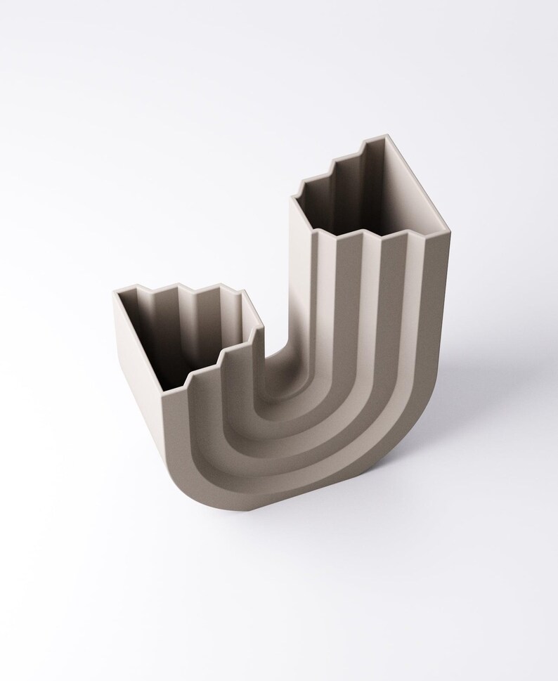 U Shape Arch Vase Modern Minimalist Vase Scandinavian Home Decor Japandi Decorative Vase Geometric 3D Printed Vase Contemporary Shelf Decor image 5
