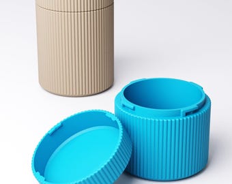 Twist Lock Storage Container with Secure Lid Small Organiser Jar Bathroom Desk Catchall Box