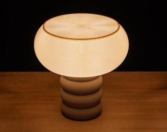 Modern Table Lamp Sculptural Ambient Bedside Lamp 3D Printed Minimalist Mood Light
