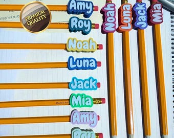 Personalized Pencil Toppers - Custom Name Pencil Decoration - Back to School Gift