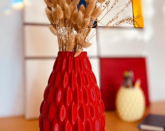 Textured Decorative Vase Modern 3D Printed Flower Vase Minimalist Home Accent Contemporary Shelf Decor
