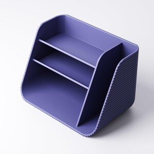Wide Desk Organiser Minimalist Office Storage Modern Desk Accessory Japandi Desk Organiser Pen Holder 3D Printed image 3