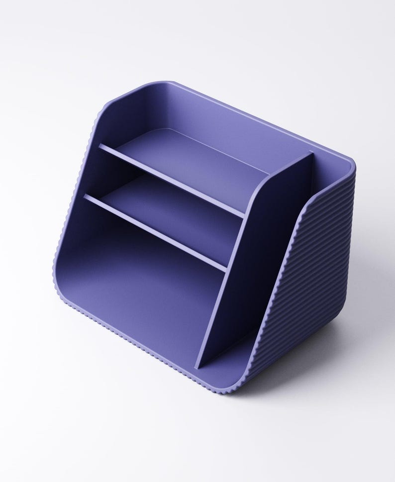 Wide Desk Organiser Minimalist Office Storage Modern Desk Accessory Japandi Desk Organiser Pen Holder 3D Printed image 3