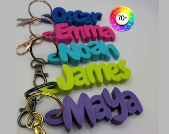 Name Keychain Personalised Custom Name Keyring Kids Gift UK 3D Printed Keychain Party Bag Favour Backpack Tag School Gift