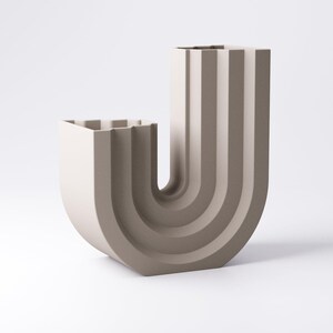 U Shape Arch Vase Modern Minimalist Vase Scandinavian Home Decor Japandi Decorative Vase Geometric 3D Printed Vase Contemporary Shelf Decor Asymmetric