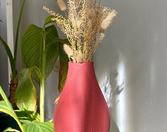 Modern Decorative Flower Vase Textured Sculptural 3D Printed Vase Minimalist Home Decor