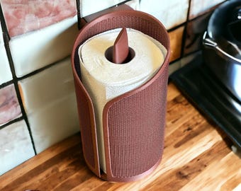 Modern Paper Towel Holder Kitchen Roll Storage 3D Printed Countertop Tissue Holder