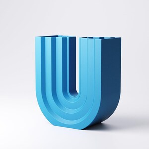 U Shape Arch Vase Modern Minimalist Vase Scandinavian Home Decor Japandi Decorative Vase Geometric 3D Printed Vase Contemporary Shelf Decor Full Size