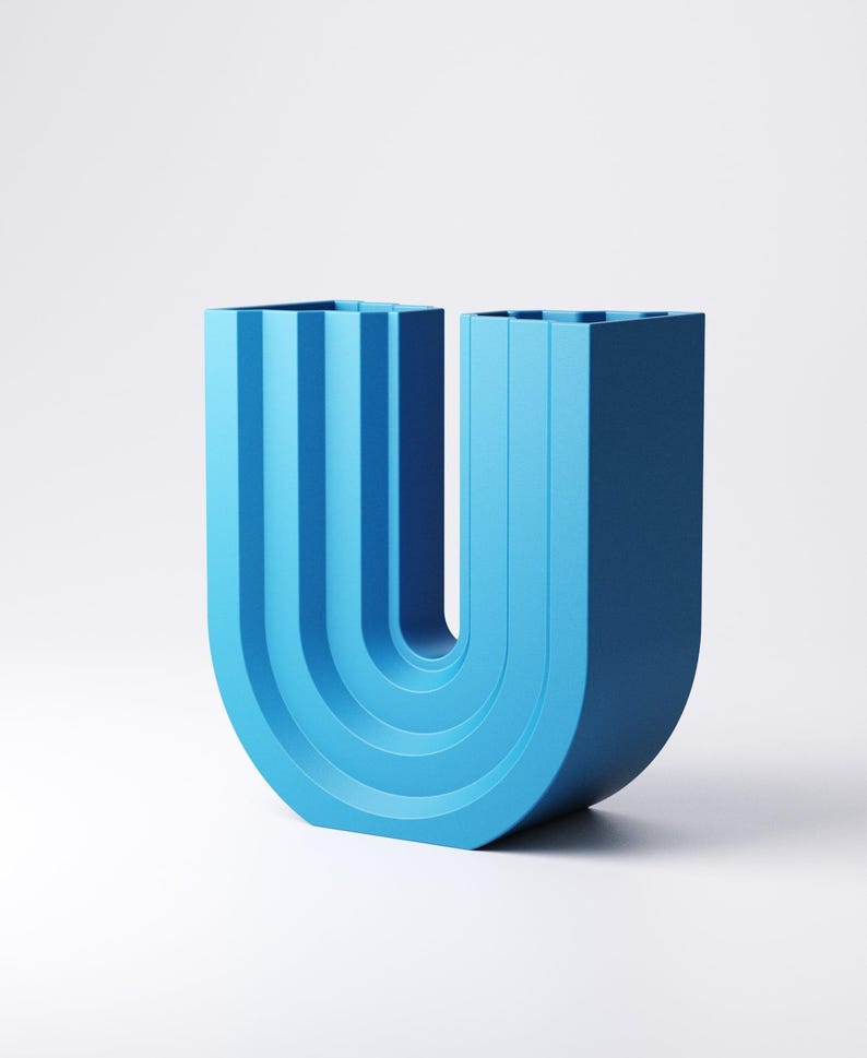 U Shape Arch Vase Modern Minimalist Vase Scandinavian Home Decor Japandi Decorative Vase Geometric 3D Printed Vase Contemporary Shelf Decor Full Size