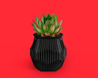 Modern Hexa Planter Pot Geometric 3D Printed Plant Pot Minimalist Indoor Planter