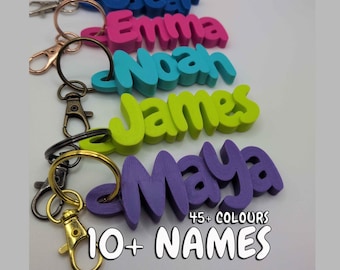 Bulk Personalised Name Keychain – Custom 3D Printed Name Keyring Tags for Party Bags, Classroom Gifts, School Backpack Tags
