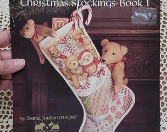 Leisure Arts Beary Christmas Stockings Book 1 Leaflet 747 Debra Jordan Meyer ca 1989