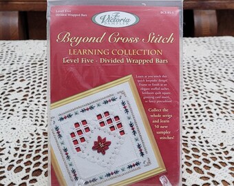 Victoria Sampler BCS #5-5 Poinsettia Heart Divided Wrapped Bars Beyond Cross Stitch Level 5