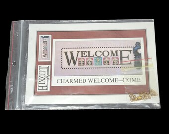 Charmed Welcome Home Hinzeit Cross Stitch Pattern with 4 Dormer Charms and 1 Pineapple