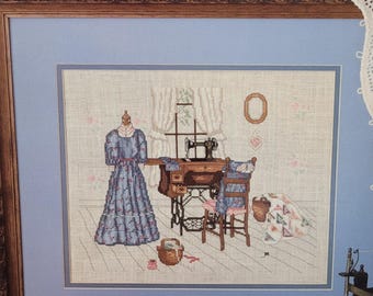The Upstairs Sewing Room 474 Paula Vaughan Leisure Arts Counted Cross Stitch Chart ca 1986