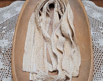 Tea Coffee Dyed Chenille 8 Strips at 1" W ~  Total of 21+ ft, See Description
