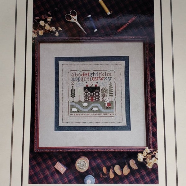 The Drawn Thread The Brown Ranch Sampler Counted Cross Stitch Charted Needlework Design Leaflet 1997