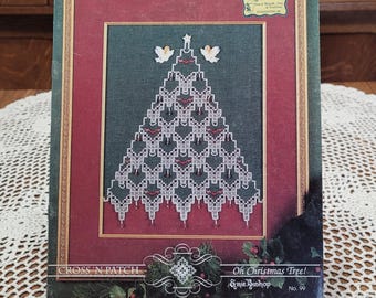 Cross 'N Patch Hardanger Oh Christmas Tree Pattern Book Emie Bishop No. 99