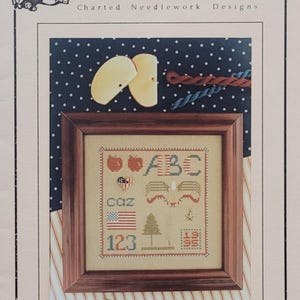 American Spot Sampler Counted Cross Stitch Pattern w/Charm and Button, The Drawn Thread