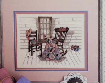 Aunt Verdi's Porch Paula Vaughan Leisure Arts 448 Counted Cross Stitch Chart ca 1986