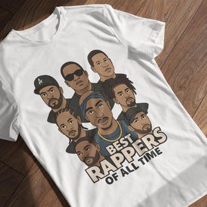 Best Rappers of All Time T-Shirt, Modern Hip Hop Legends Graphic Tee, Rap Icon Tribute Shirt, Urban Unisex Streetwear