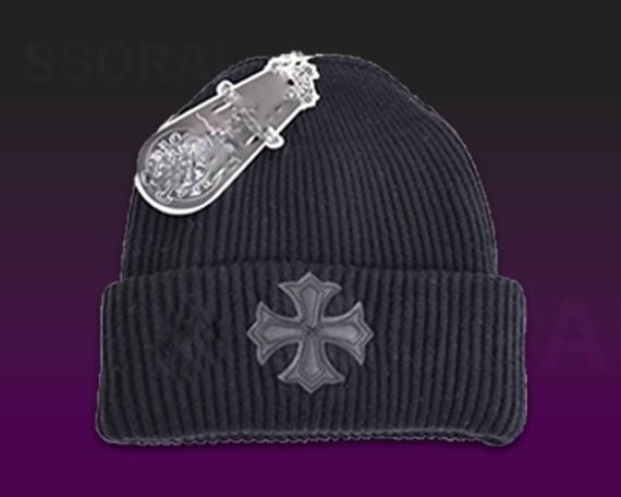 帽子 chrome hearts beanie Chrome Hearts Logo Beanie Black - US