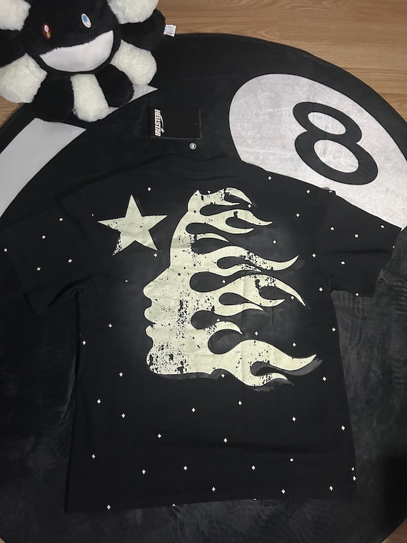国内で当店のみ Hell System - Distressed Print Oversized Vintage Oversized Print T-shirt, Fashion High Quality Print