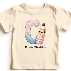 Personalized Initial Kids Shirt: Custom Name Back to School Tee