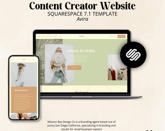 Content Creator Squarespace Template | Squarespace 7.1 Website Template | Coach, Course Creator & Creative Entrepreneur Website