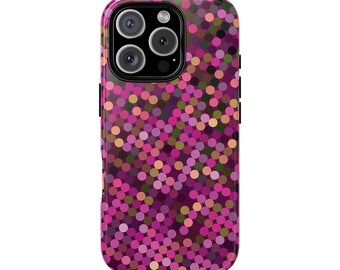 MODERN PINK POLKA Phone Case | For iPhone 17, iPhone 16, iPhone 15, iPhone14, iPhone 13, iPhone 12 and More, Trending, Birthday Gift, Fun
