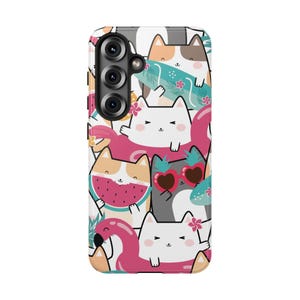 KAWAII KITTY HOLIDAY Phone Case | For Galaxy S25 Ultra, S25 Plus, S25, S24 Ultra, S24 Plus, S24, S23 & More, Birthday, Cat Case, Valentine