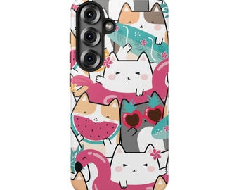 KAWAII KITTY HOLIDAY Phone Case | For Galaxy S25 Ultra, S25 Plus, S25, S24 Ultra, S24 Plus, S24, S23 & More, Birthday, Cat Case, Valentine