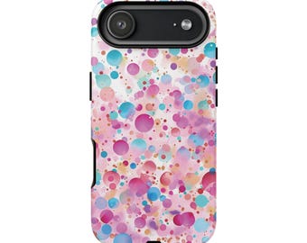 WATERCOLOR CONFETTI Phone Case | For iPhone 17, iPhone 16, iPhone 15, iPhone14, iPhone 13, iPhone 12 & More, Colorful, Watercolor