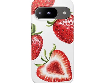 STRAWBERRY SURPRISE Phone Case | For Pixel 9, Pixel 8, Pixel 7, Pixel 6 Pro, Pixel 5 5G & More, Fruit, Red, Birthday Gift