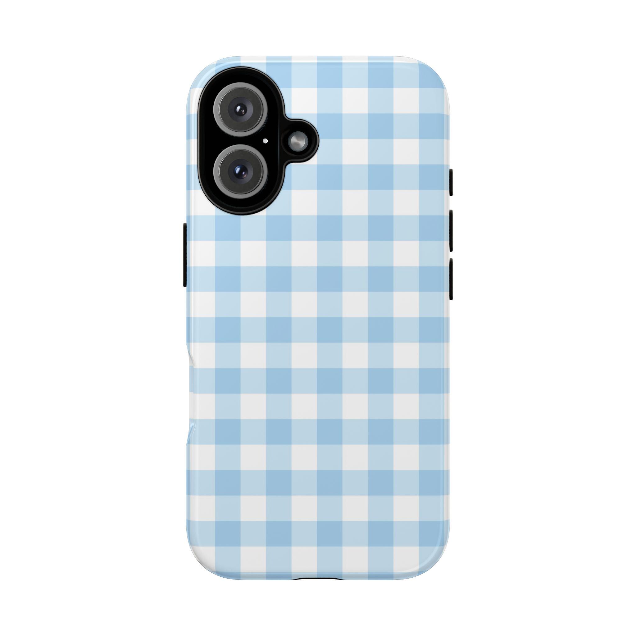 BABY BLUE GINGHAM Phone Case | for iPhone 17, iPhone 16, iPhone 15