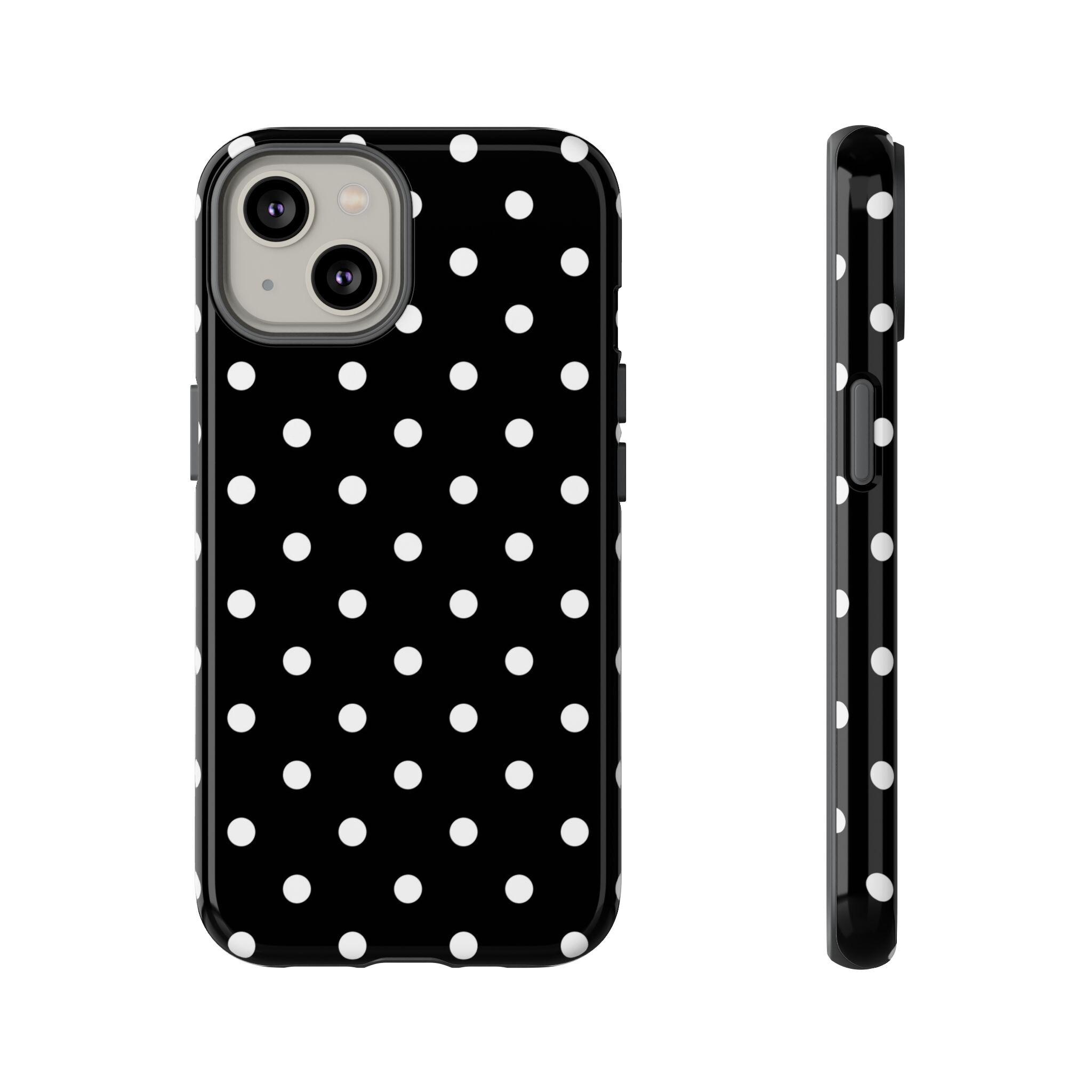 BLACK POLKA DOTS Phone Case | for iPhone 17, iPhone 16, iPhone 15