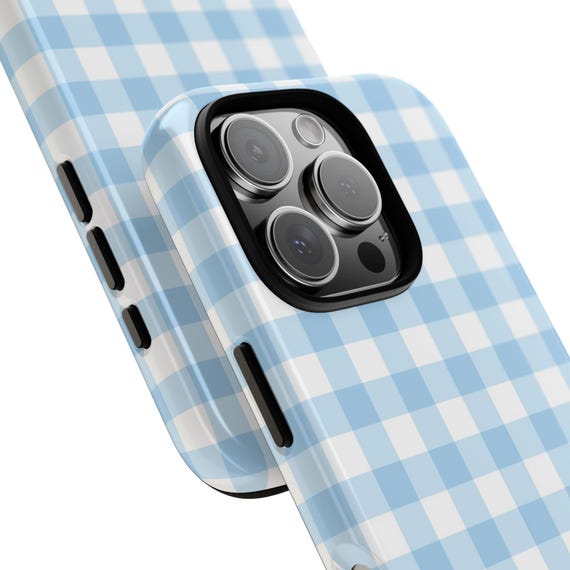 BABY BLUE GINGHAM Phone Case | for iPhone 17, iPhone 16, iPhone 15