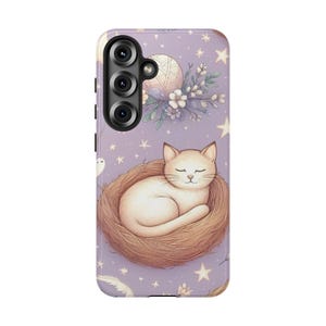 CUTE SLEEPY KITTY Phone Case | For Galaxy S25 Ultra, S25 Plus, S25, S24 Ultra, S24 Plus, S24, S23 & More, Birthday Gift, Cat Lover, Cute Cat