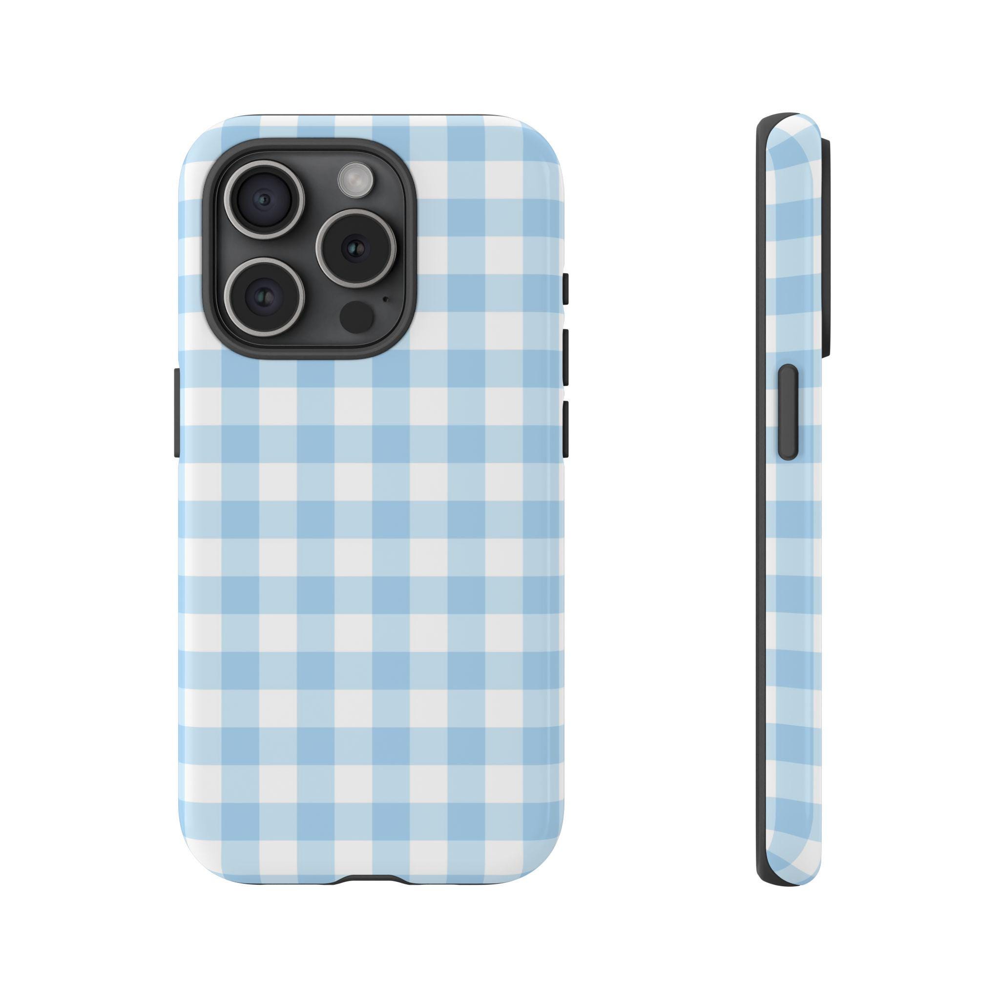 BABY BLUE GINGHAM Phone Case | for iPhone 17, iPhone 16, iPhone 15
