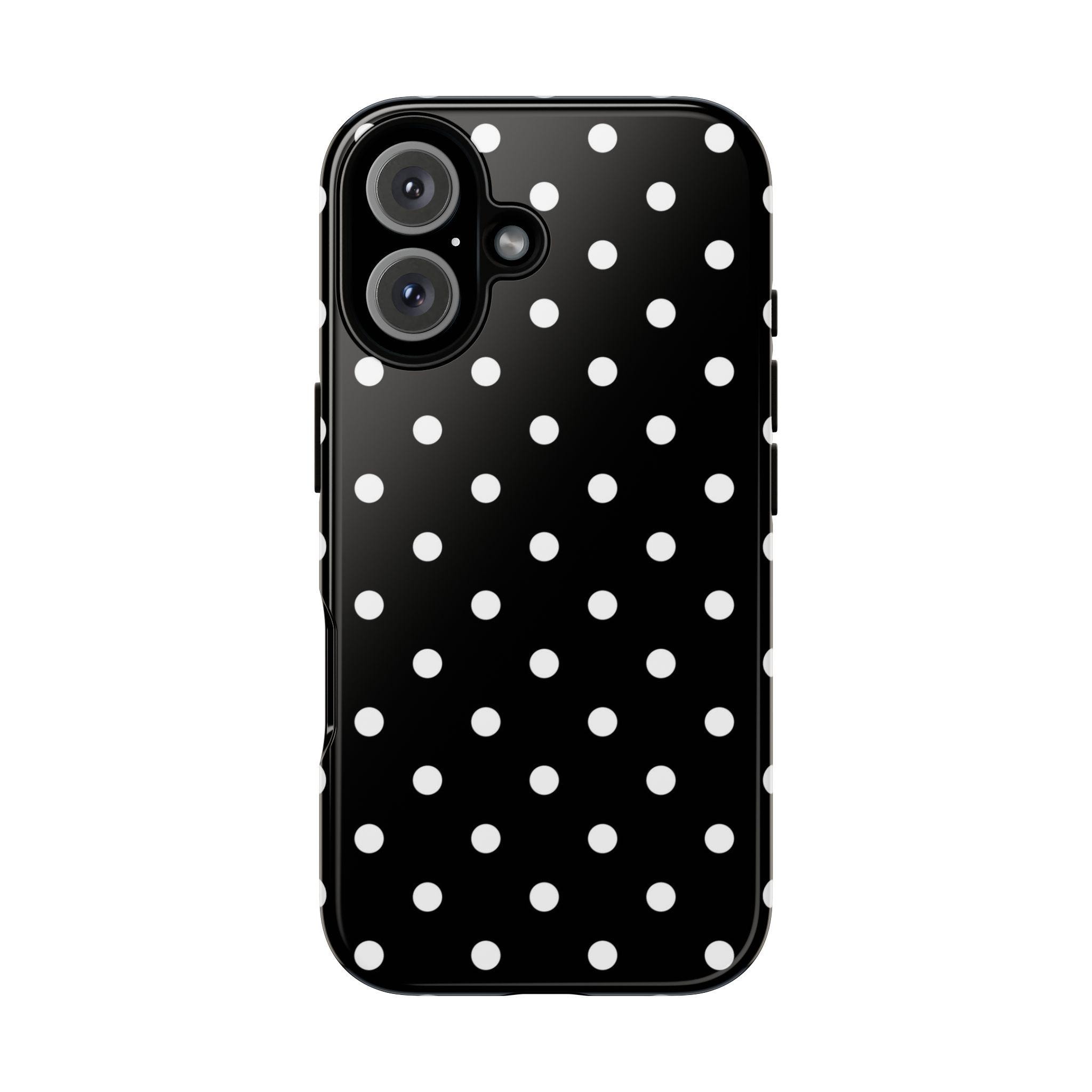 BLACK POLKA DOTS Phone Case | for iPhone 17, iPhone 16, iPhone 15