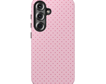 PINKY POP POLKA Dots Handyhülle | Für Galaxy S25 Ultra, S25 Plus, S25, S24 Ultra, S24 Plus, S24, S23 & weitere, Geburtstagsgeschenk, Polka Dots, Fun