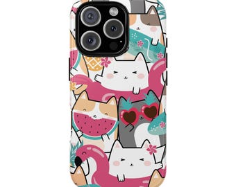 KAWAII KITTY HOLIDAY Phone Case | For iPhone 17, iPhone 16, iPhone 15, iPhone14, iPhone 13 & More, Birthday Gift, Cat Case, Fun, Trendy