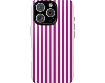SLIM PURPLE STRIPES Phone Case | For iPhone 17, iPhone 16, iPhone 15, iPhone14, iPhone 13 & More, Birthday Gift, Striped Case, Fun, Trendy