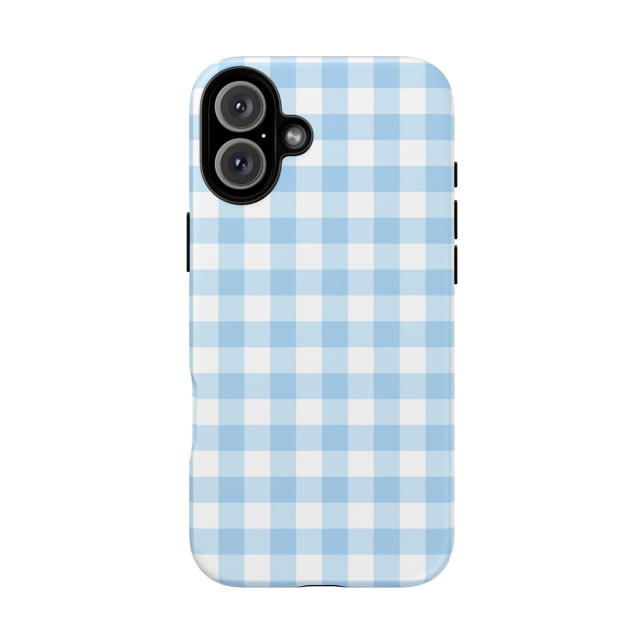 BABY BLUE GINGHAM Phone Case - Tough Protective Apple iPhone Case