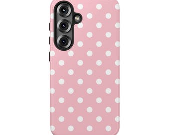 DOTTY SOFT PINK Handyhülle | Für Galaxy S25 Ultra, S25 Plus, S25, S24 Ultra, S24 Plus, S24, S23 & mehr, Geburtstagsgeschenk, lustiges Geschenk, Polka Dots